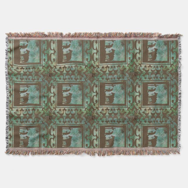 Western-betende Cowboy-Druckthrow-Decke Decke (Vorderseite)