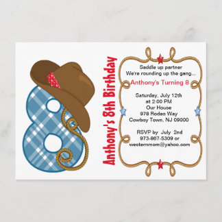 Western Big Aight Boy Geburtstag Einladung
