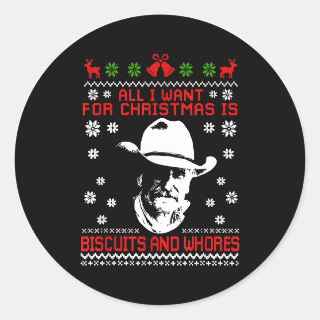 Western Biscuits And S Christmas Quote  Runder Aufkleber (Vorderseite)