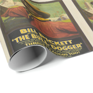 Western Black Cowboy Steer Dogger Gift Wrap Geschenkpapier