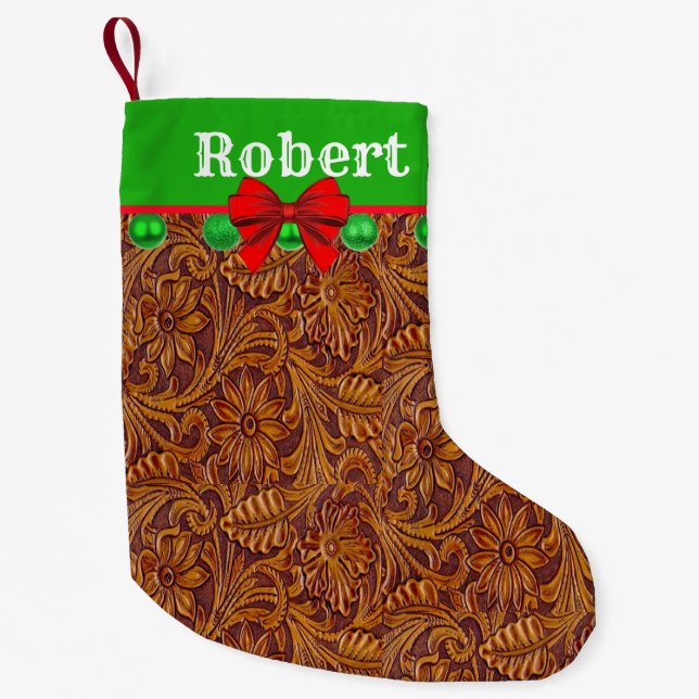 Western-Blätterschnitt mit Zierleisten Kleiner Weihnachtsstrumpf (Vorderseite)