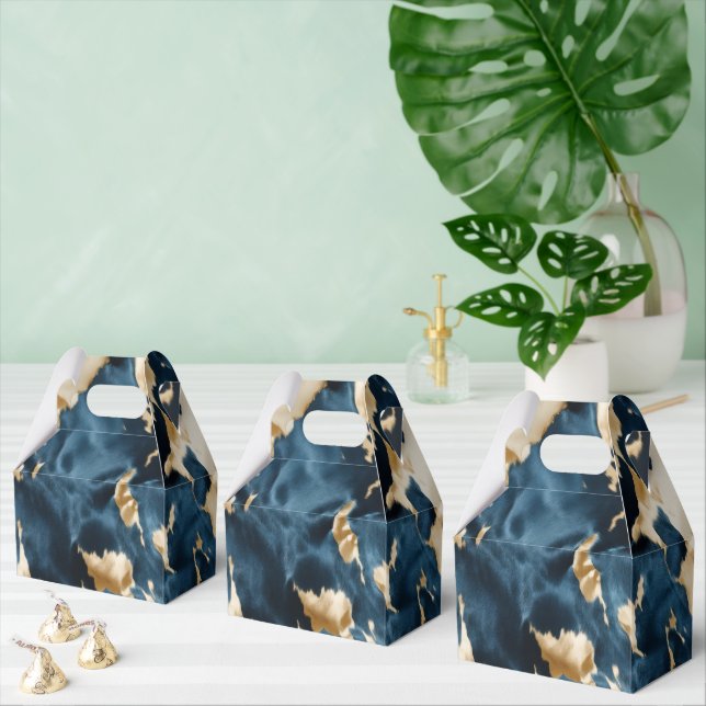 Western Blue Brown Gold Cowhide Geschenkschachtel (Zahlreiche)