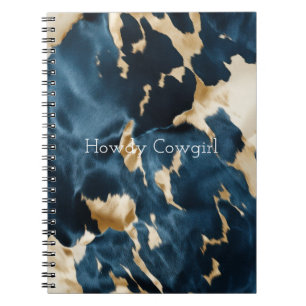 Western Blue Brown Gold Cowhide Notizblock