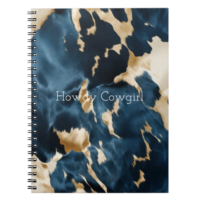 Western Blue Brown Gold Cowhide Notizblock (Vorderseite)