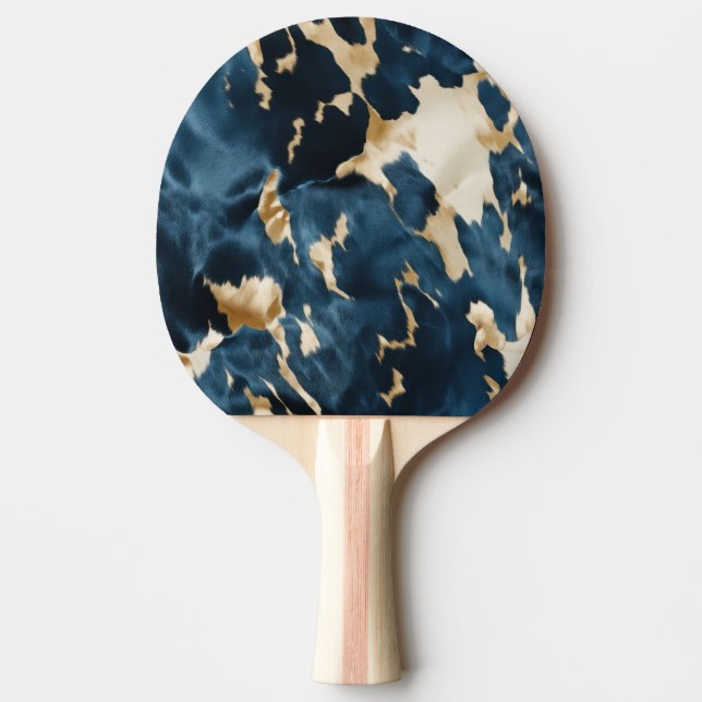 Western Blue Brown Gold Cowhide Tischtennis Schläger (Vorderseite)