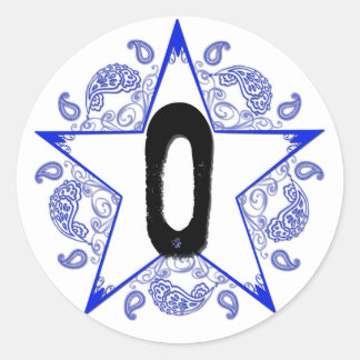 Western Blue "O" Monogramm Aufkleber