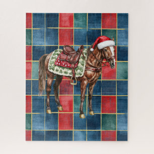 Western Blue Red Cowboy Cowgirl HorChristmas