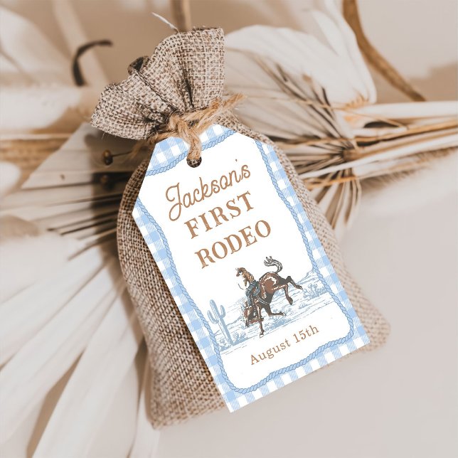 Western Blue Rodeo Cowboy Geschenkanhänger (Von Creator hochgeladen)