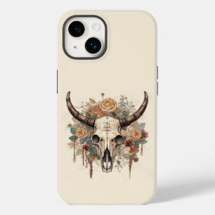 Western Boho Bull Skull Floral Case-Mate iPhone 14 Hülle