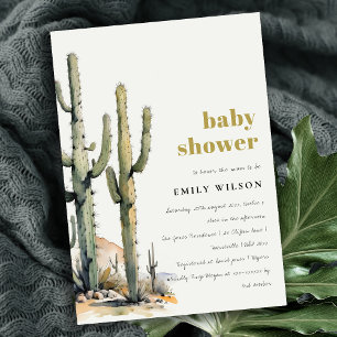 Western Boho Cactus Wüste Landscape Baby Shower Einladung