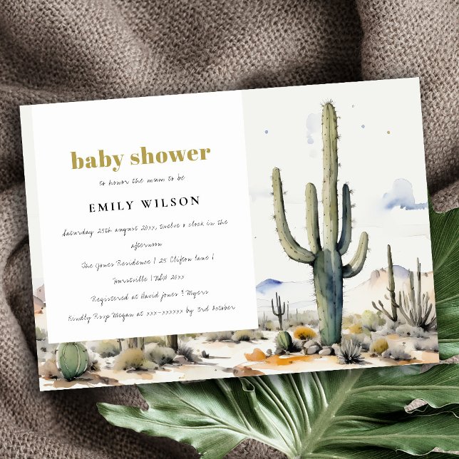 Western Boho Cactus Wüste Landscape Baby Shower Einladung (Von Creator hochgeladen)