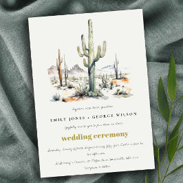 Western Boho Cactus Wüste Landscape Wedding Einladung