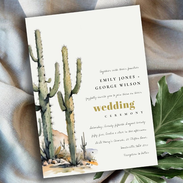 Western Boho Cactus Wüste Landscape Wedding Einladung (Von Creator hochgeladen)