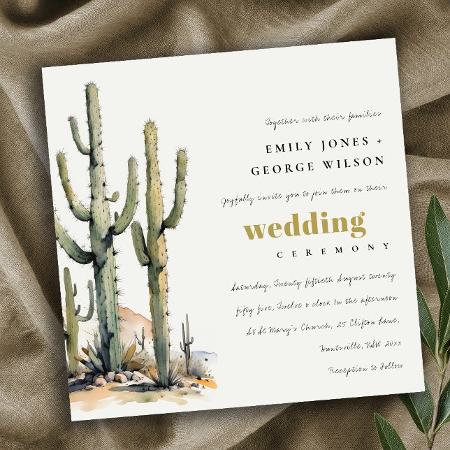 Western Boho Cactus Wüste Landscape Wedding Einladung (Von Creator hochgeladen)