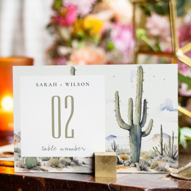 Western Boho Cactus Wüste Landscape Wedding Tischnummer (Von Creator hochgeladen)