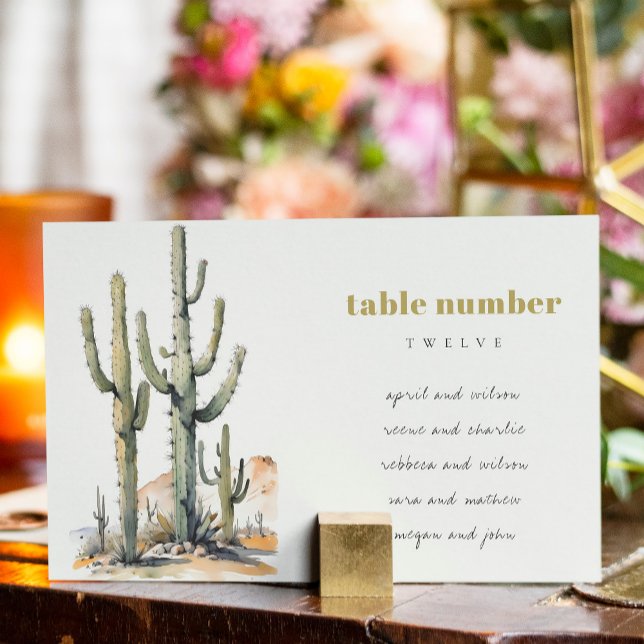 Western Boho Cactus Wüste Wedding Seating Charts Tischnummer (Von Creator hochgeladen)