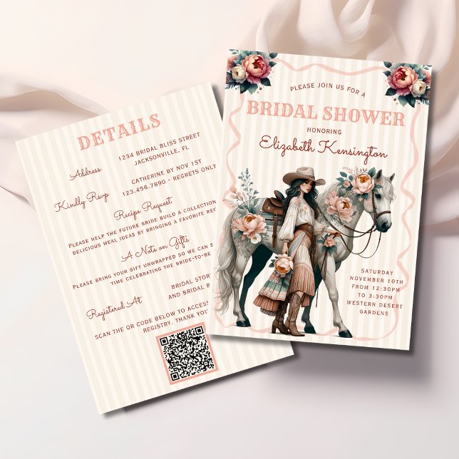 Western Boho Cowgirl Horse Brautparty Einladung (Von Creator hochgeladen)