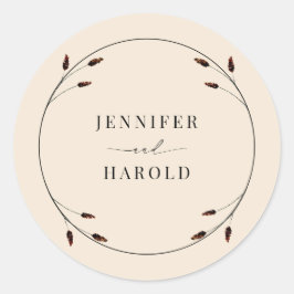 Western Boho Farm Ranch Hochzeit Runder Aufkleber