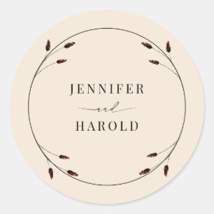 Western Boho Farm Ranch Hochzeit Runder Aufkleber