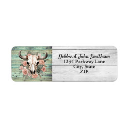 Western Boho Kuh Bläschen Schädelsage Hochzeit