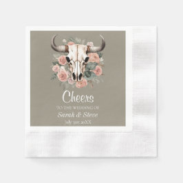 Western Boho Kuh Bläschen Schädelsage Hochzeit Serviette