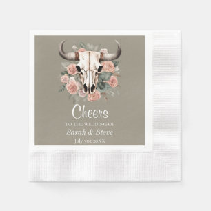 Western Boho Kuh Bläschen Schädelsage Hochzeit Serviette