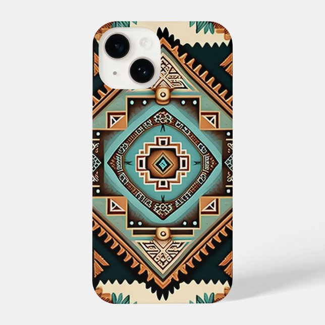Western Boho Pattern iPhone 14 Hülle (Rückseite)