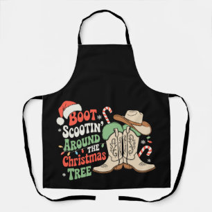 Western Boot Scootin Around The Christmas Tree Schürze