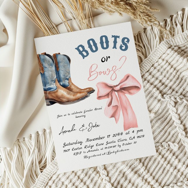 Western Boots or Bows He or She Gender Reveal Einladung (Von Creator hochgeladen)