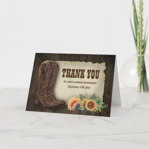 Western Boots Sonnenblumen Hochzeit danke Ihnen Ka