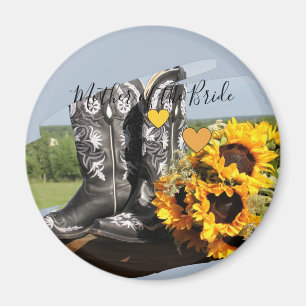 Western Boots Sonnenblumen Rustikale Hochzeit Magnet