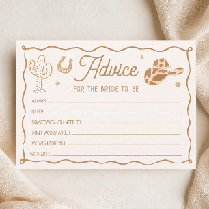 Western Boots und Bubby Brautparty Advice Card Einladung