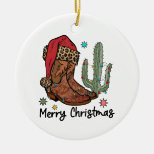 Western Boots Weihnachtsstiefel Weihnachten Weihna Keramik Ornament