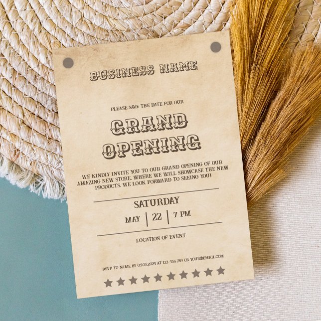 Western-Braun-Weitläufigkeit Süd-Business Einladung (Von Creator hochgeladen)