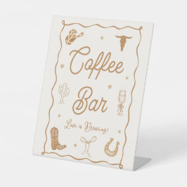 Western Brautparty Kaffee Bar Sockelschild
