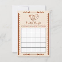 Western Bridal Bingo Game Card