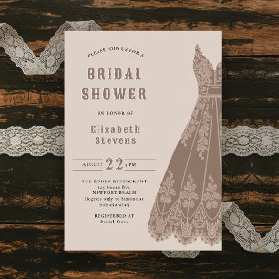 Western Bridal Dress Cowgirl Chic Rustikale Dusche Einladung