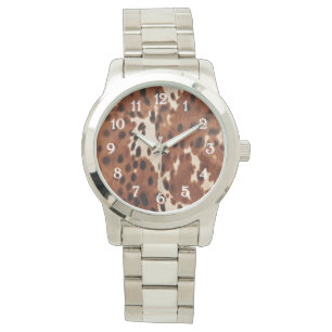 Western Brown Black Cowboy Cowhide Armbanduhr