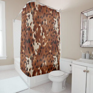 Western Brown Black Cowboy Cowhide Duschvorhang