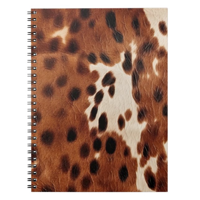 Western Brown Black Cowboy Cowhide Notizblock (Vorderseite)