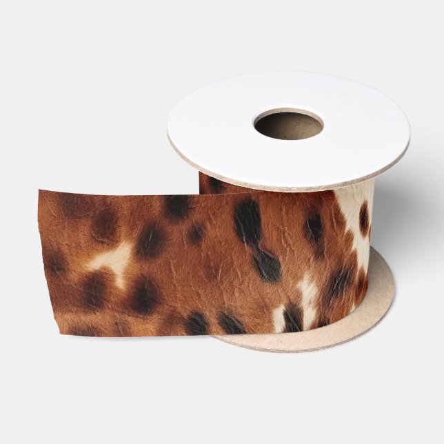 Western Brown Black Cowboy Cowhide Satinband (Spule)