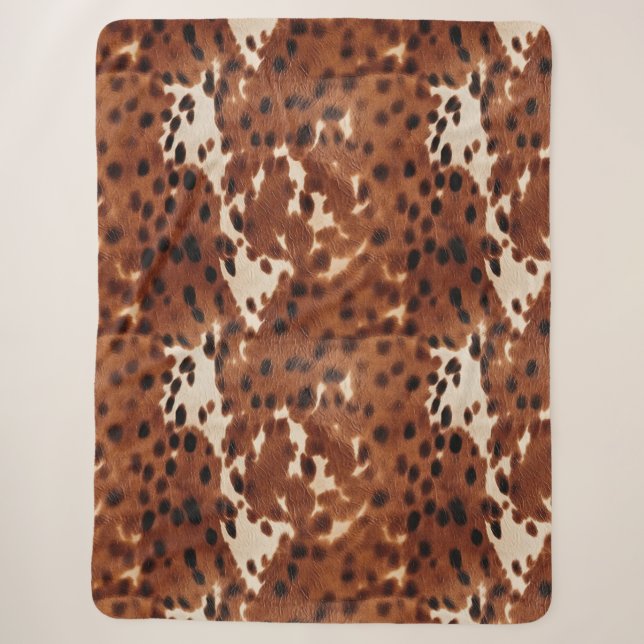 Western Brown Black Cowboy Cowhide Sherpadecke (Vorderseite)