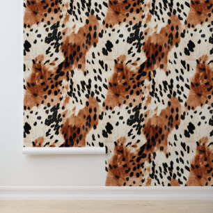 Western Brown Black Cream Cowhide Tapete
