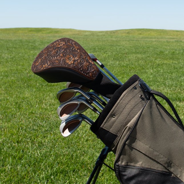 Western Brown Cowgirl Bohemian Floral Golf Headcover (In SItu)