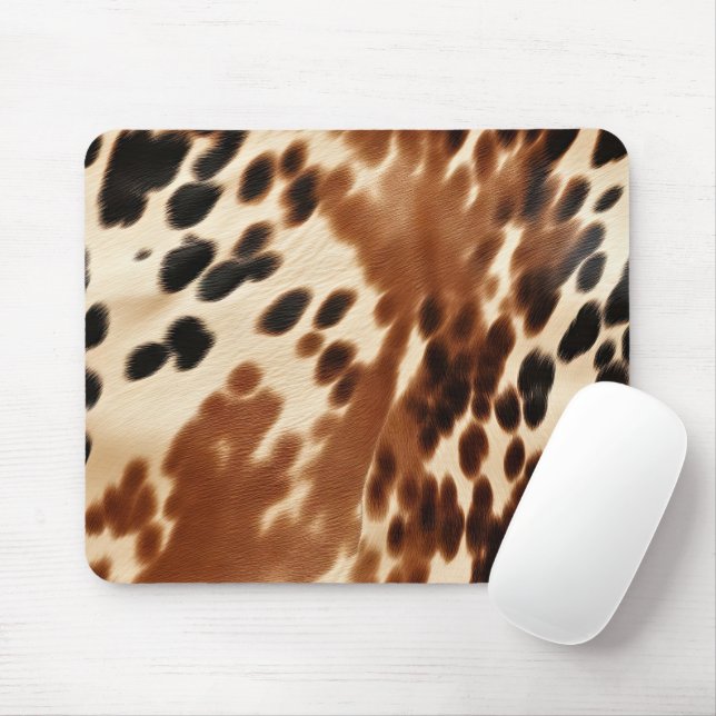 Western Brown Cowgirl Cowhide Mousepad (Mit Mouse)