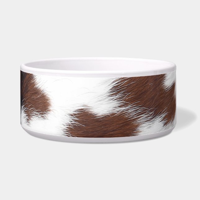 Western Brown Cowhide Große Pet Bowl Napf (Rechts)