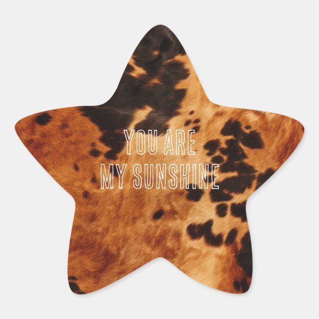 Western Brown Cowhide Stern-Aufkleber (Vorderseite)