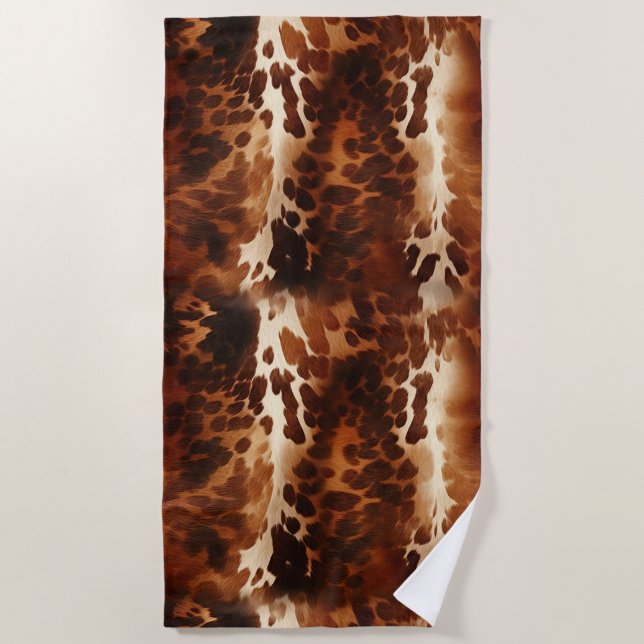 Western Brown Cowhide Strandtuch (Vorderseite)