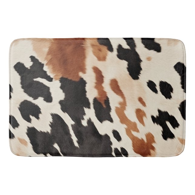 Western Brown Cream Animal Cowhid Badematte (Vorderseite)
