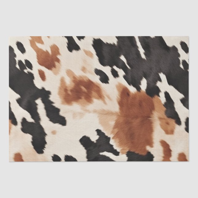 Western Brown Cream Animal Cowhid Seidenpapier (Vorderseite)